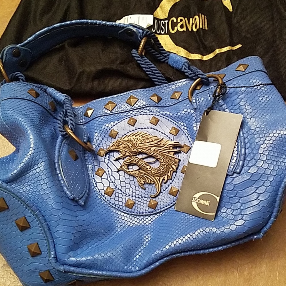 Just Cavalli Blue Snake Skin purse